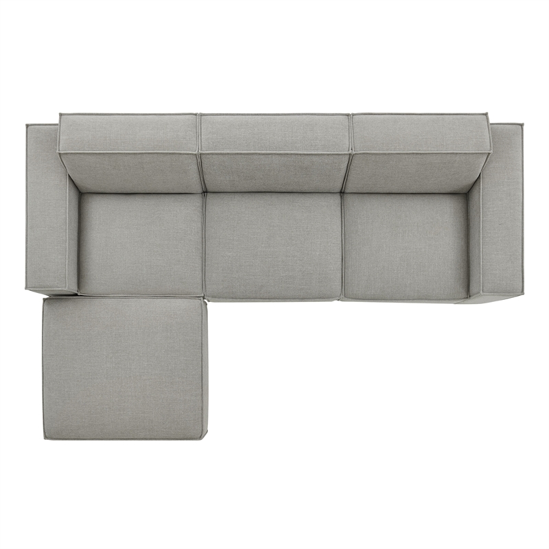 Restore 4-Piece Performance Fabric Upholstered Modular Sofa Set with Ottoman