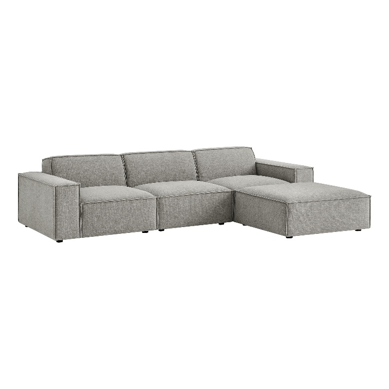 Restore 4-Piece Performance Fabric Upholstered Modular Sofa Set with Ottoman