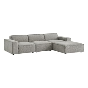 Restore 4-Piece Performance Fabric Upholstered Modular Sofa Set with Ottoman