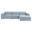 Restore 4-Piece Performance Fabric Upholstered Modular Sofa Set with Ottoman