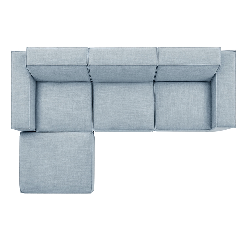 Restore 4-Piece Performance Fabric Upholstered Modular Sofa Set with Ottoman