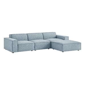 Restore 4-Piece Performance Fabric Upholstered Modular Sofa Set with Ottoman