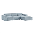 Restore 4-Piece Performance Fabric Upholstered Modular Sofa Set with Ottoman