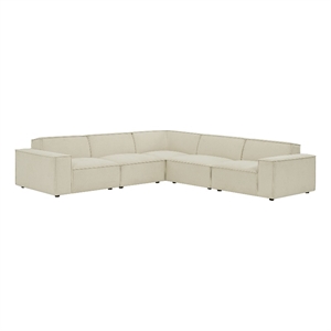 Restore 5-Piece Performance Fabric Upholstered Modular L-Shaped Sofa