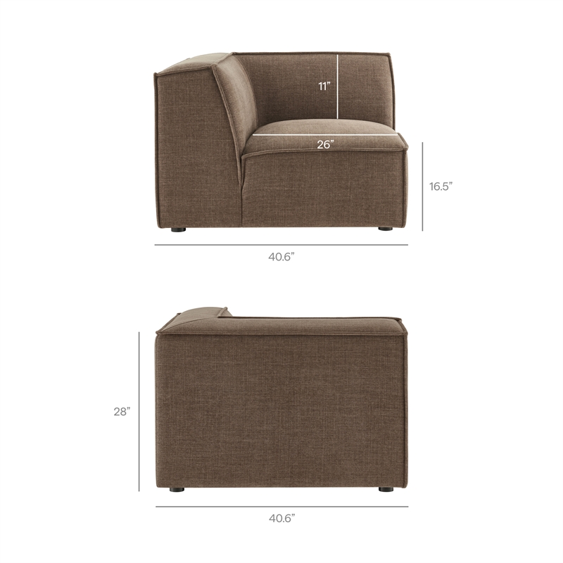 Restore 5-Piece Performance Fabric Upholstered Modular L-Shaped Sofa