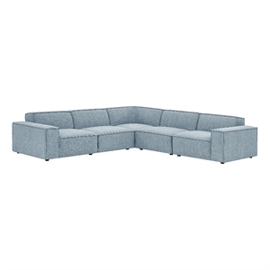 Restore 5-Piece Performance Fabric Upholstered Modular L-Shaped Sofa