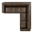Restore 5-Piece Vegan Leather Modular L-Shaped Sofa in Espresso