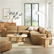 Restore 5-Piece Vegan Leather Modular L-Shaped Sofa in Toast