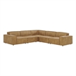 Restore 5-Piece Vegan Leather Modular L-Shaped Sofa in Toast