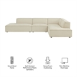 Restore 4-Piece Fabric Upholstered Modular L-Shaped Armless Sectional Sofa