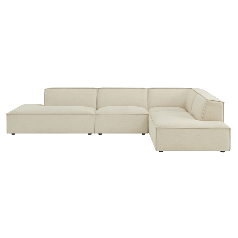 Restore 4-Piece Fabric Upholstered Modular L-Shaped Armless Sectional Sofa