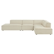 Restore 4-Piece Fabric Upholstered Modular L-Shaped Armless Sectional Sofa