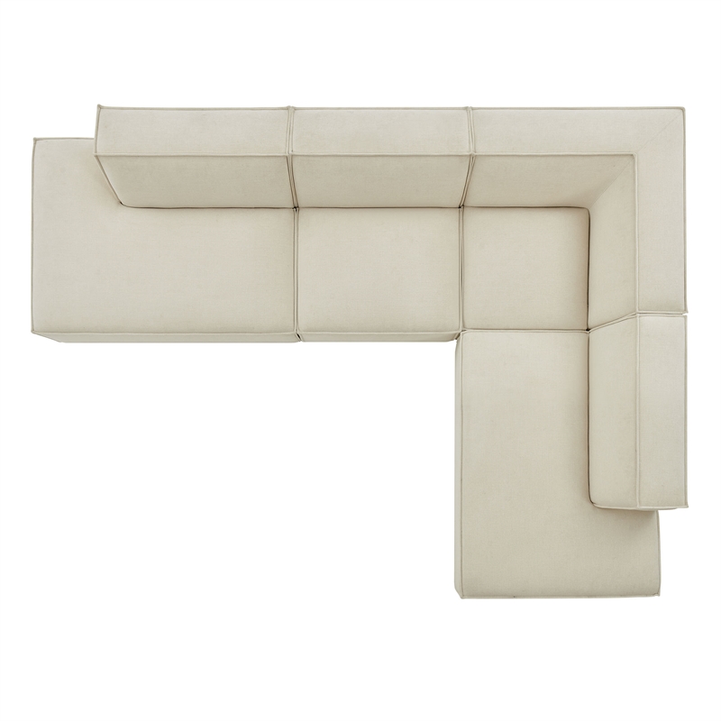 Restore 4-Piece Fabric Upholstered Modular L-Shaped Armless Sectional Sofa