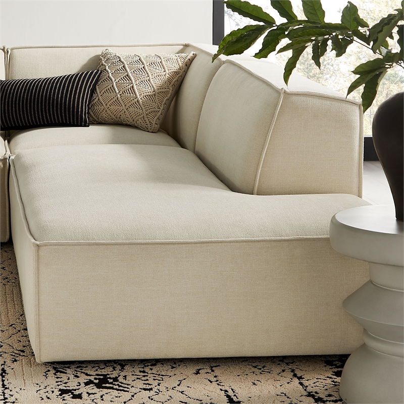 Restore 4-Piece Fabric Upholstered Modular L-Shaped Armless Sectional Sofa