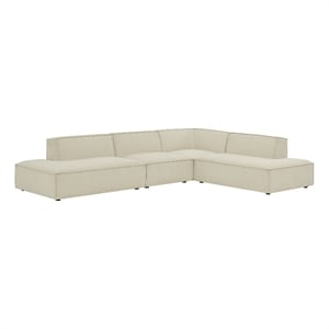 Restore 4-Piece Fabric Upholstered Modular L-Shaped Armless Sectional Sofa