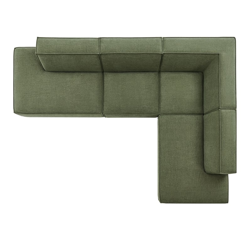 Restore 4-Piece Fabric Upholstered Modular L-Shaped Armless Sectional Sofa