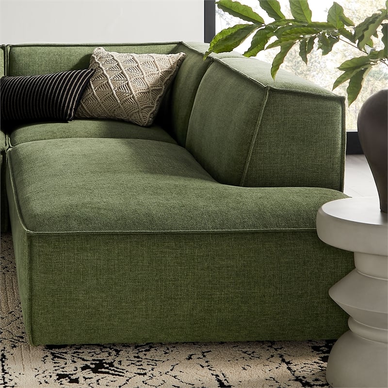 Restore 4-Piece Fabric Upholstered Modular L-Shaped Armless Sectional Sofa