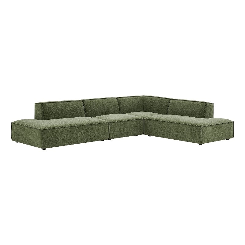 Restore 4-Piece Fabric Upholstered Modular L-Shaped Armless Sectional Sofa