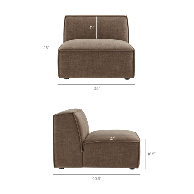 Restore 4-Piece Fabric Upholstered Modular L-Shaped Armless Sectional Sofa