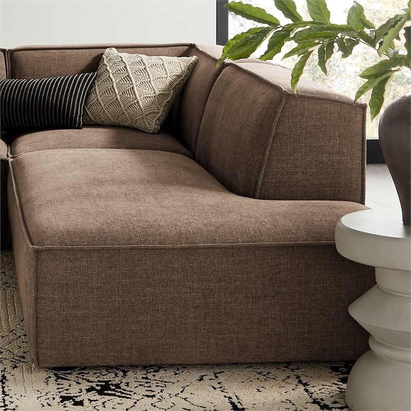 Restore 4-Piece Fabric Upholstered Modular L-Shaped Armless Sectional Sofa