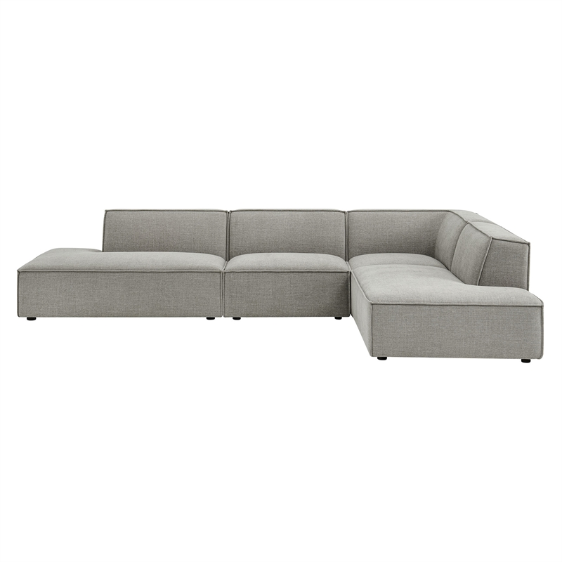 Restore 4-Piece Fabric Upholstered Modular L-Shaped Armless Sectional Sofa