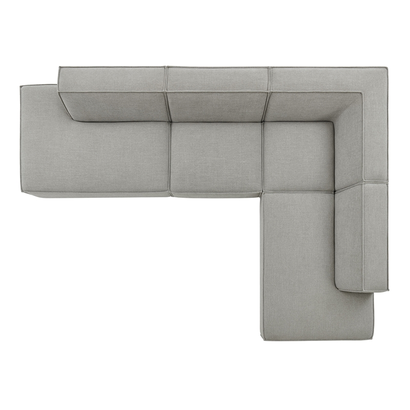 Restore 4-Piece Fabric Upholstered Modular L-Shaped Armless Sectional Sofa