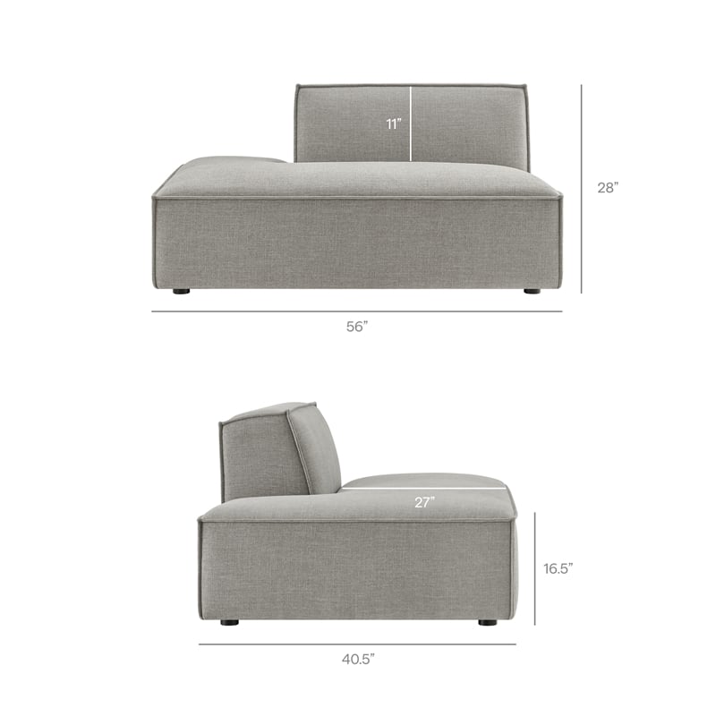 Restore 4-Piece Fabric Upholstered Modular L-Shaped Armless Sectional Sofa