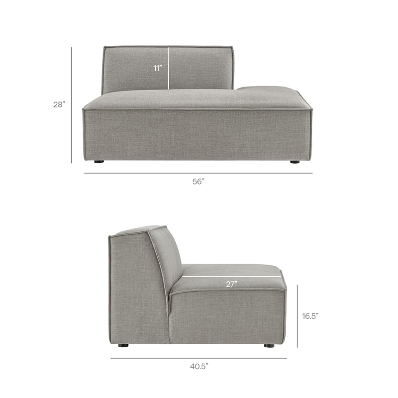 Restore 4-Piece Fabric Upholstered Modular L-Shaped Armless Sectional Sofa