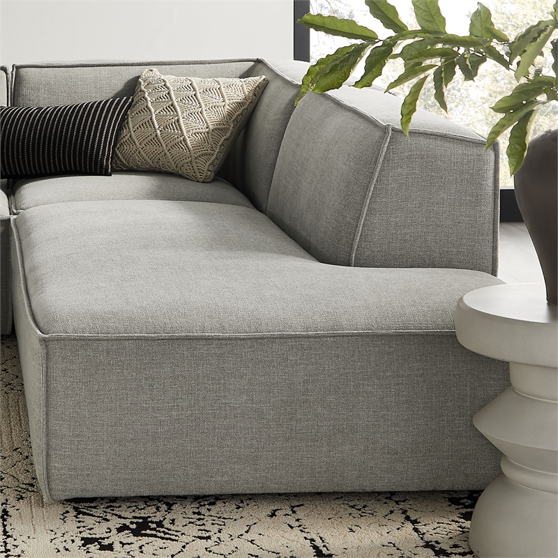 Restore 4-Piece Fabric Upholstered Modular L-Shaped Armless Sectional Sofa