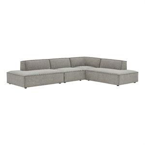 Restore 4-Piece Fabric Upholstered Modular L-Shaped Armless Sectional Sofa