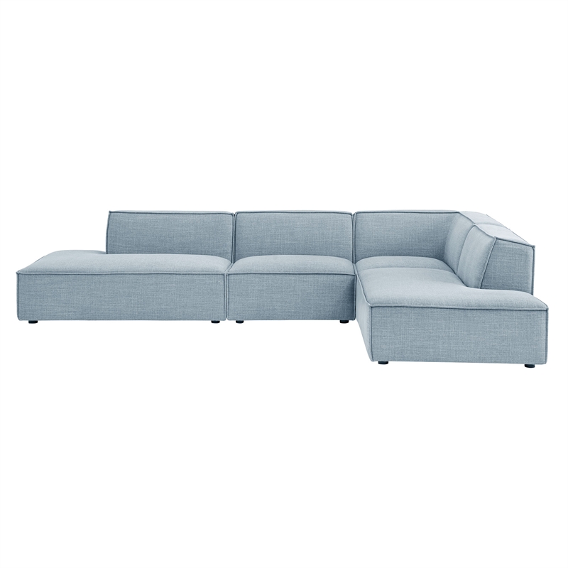 Restore 4-Piece Fabric Upholstered Modular L-Shaped Armless Sectional Sofa