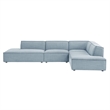 Restore 4-Piece Fabric Upholstered Modular L-Shaped Armless Sectional Sofa