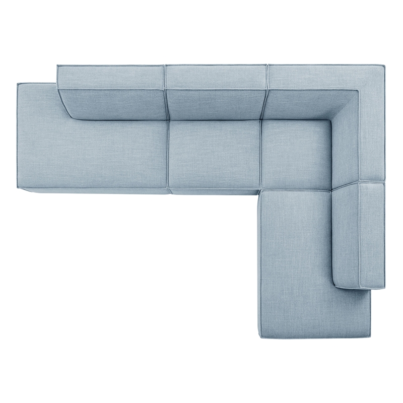 Restore 4-Piece Fabric Upholstered Modular L-Shaped Armless Sectional Sofa