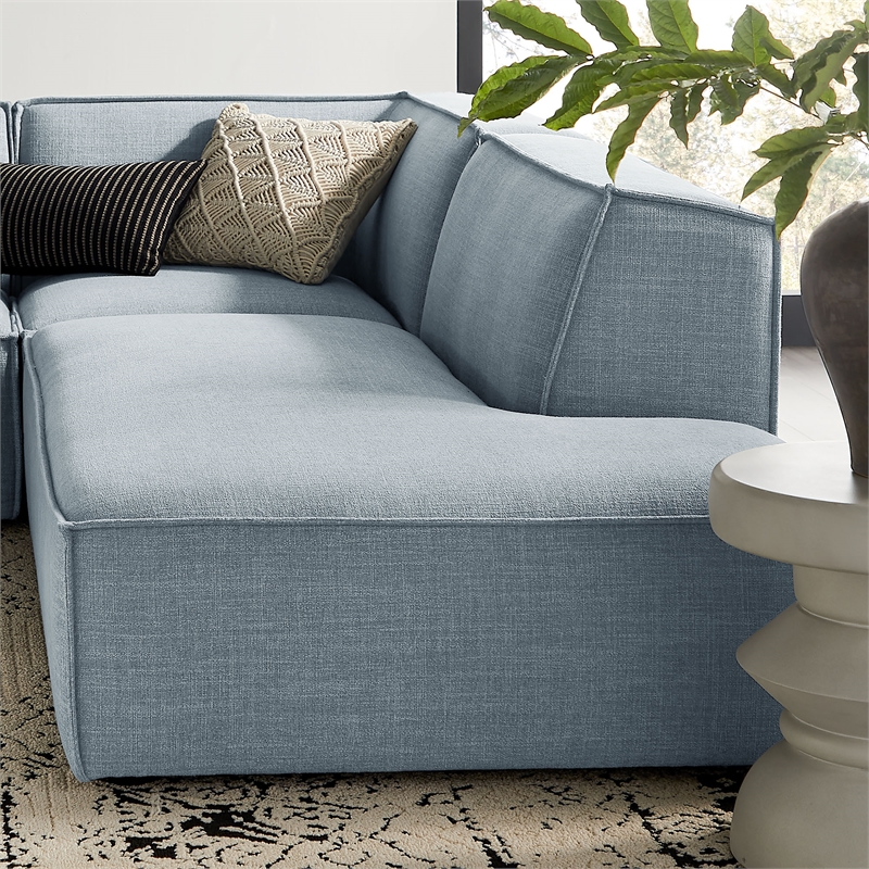 Restore 4-Piece Fabric Upholstered Modular L-Shaped Armless Sectional Sofa