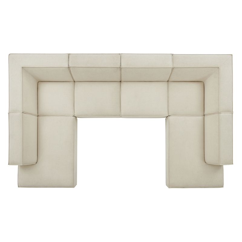 Restore 6-Piece Performance Fabric Upholstered U-Shaped Sectional Sofa