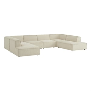 Restore 6-Piece Performance Fabric Upholstered U-Shaped Sectional Sofa