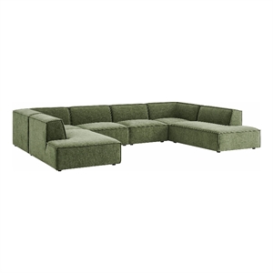 Restore 6-Piece Performance Fabric Upholstered U-Shaped Sectional Sofa