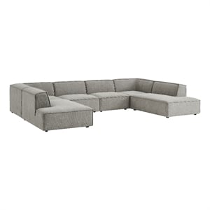 Restore 6-Piece Performance Fabric Upholstered U-Shaped Sectional Sofa