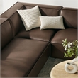Restore 6-Piece Vegan Leather U-Shaped Armless Sectional Sofa in Espresso