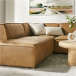 Restore 6-Piece Vegan Leather U-Shaped Armless Sectional Sofa in Toast