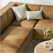 Restore 6-Piece Vegan Leather U-Shaped Armless Sectional Sofa in Toast