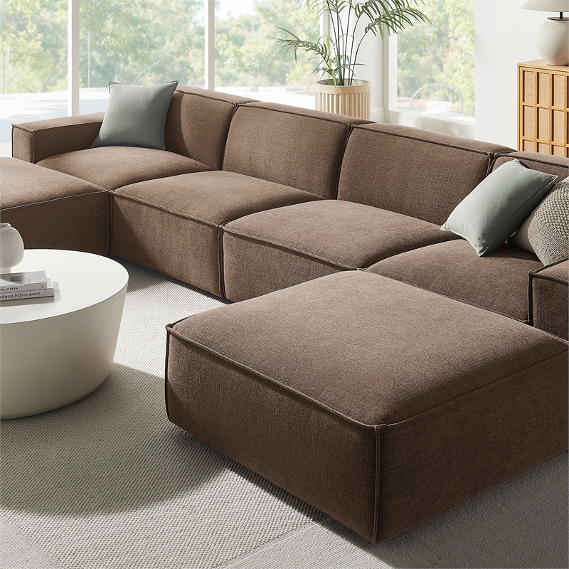 Restore 6-Piece Performance Fabric Upholstered Modular Sectional Sofa