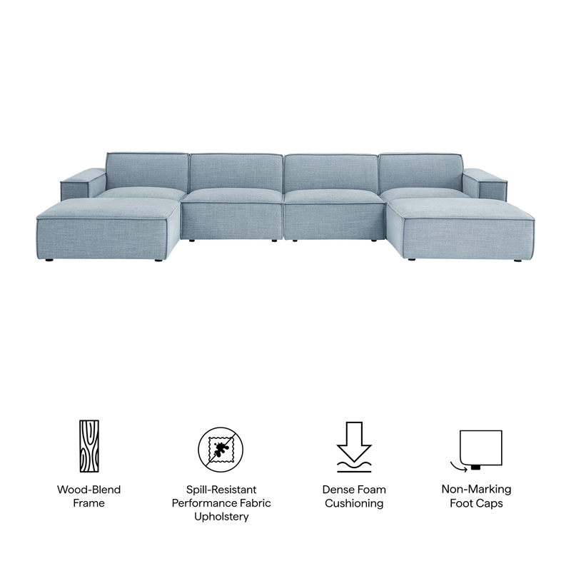 Restore 6-Piece Performance Fabric Upholstered Modular Sectional Sofa