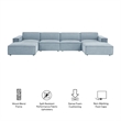 Restore 6-Piece Performance Fabric Upholstered Modular Sectional Sofa