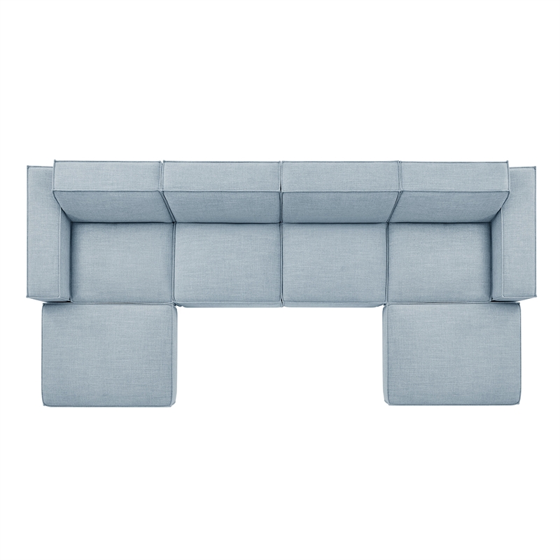 Restore 6-Piece Performance Fabric Upholstered Modular Sectional Sofa