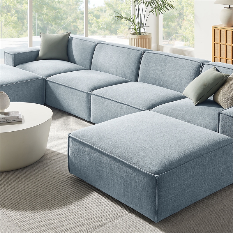 Restore 6-Piece Performance Fabric Upholstered Modular Sectional Sofa