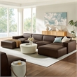 Restore 6-Piece Vegan Leather Modular Sectional Sofa in Espresso