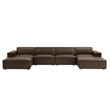Restore 6-Piece Vegan Leather Modular Sectional Sofa in Espresso