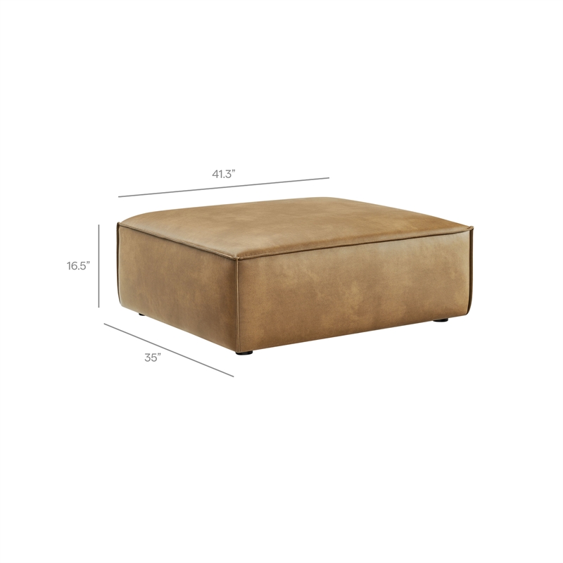 Restore Vegan Leather Modular Ottoman in Toast