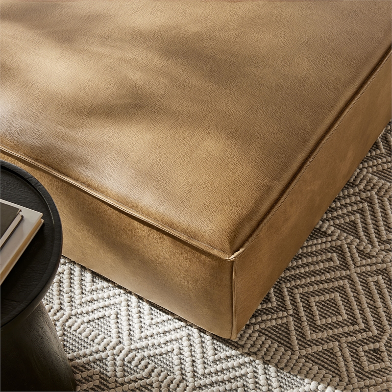 Restore Vegan Leather Modular Ottoman in Toast